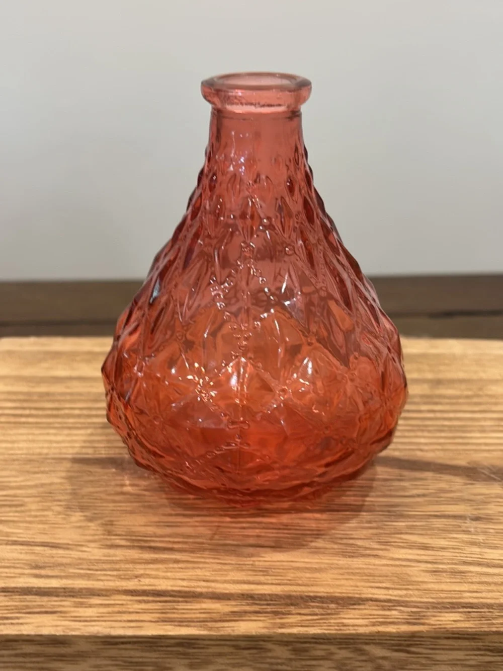 Vintage-Style Pink Glass Bud Vase - Home Accents